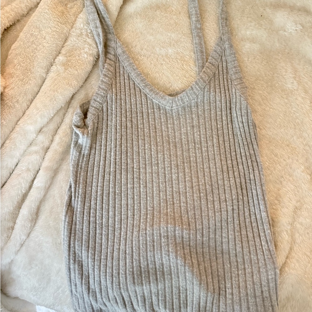 American Eagle Outfitters Gray Ribbed Camisole